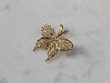 Load image into Gallery viewer, Womens Vintage Estate 14K Gold Filigree Butterfly Pendant 0.9g #E7872