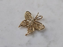Load image into Gallery viewer, Womens Vintage Estate 14K Gold Filigree Butterfly Pendant 0.9g #E7872
