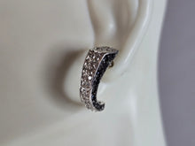 Load image into Gallery viewer, Womens Vintage Estate Sterling Silver Modernist CZ Earrings 5.5g E7874