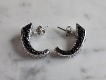 Load image into Gallery viewer, Womens Vintage Estate Sterling Silver Modernist CZ Earrings 5.5g E7874
