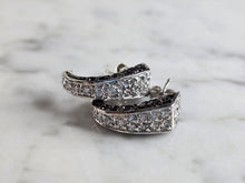 Load image into Gallery viewer, Womens Vintage Estate Sterling Silver Modernist CZ Earrings 5.5g E7874