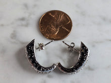 Load image into Gallery viewer, Womens Vintage Estate Sterling Silver Modernist CZ Earrings 5.5g E7874