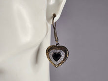 Load image into Gallery viewer, Womens Vintage Estate Sterling Silver Gold Tone Heart Earrings 7.6g E7876