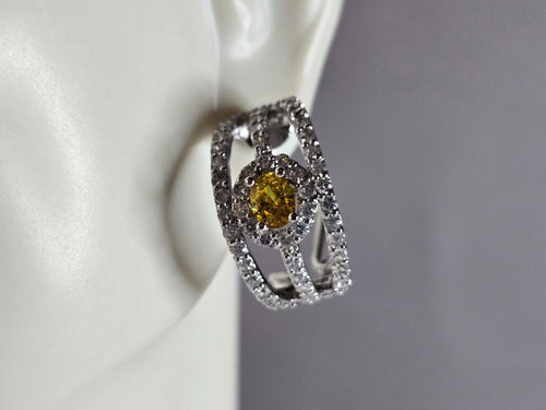 Womens Estate Sterling Silver Golden Beryl Earrings 6.6g E7877