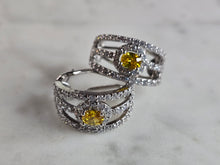 Load image into Gallery viewer, Womens Estate Sterling Silver Golden Beryl Earrings 6.6g E7877