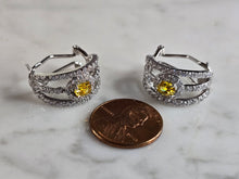 Load image into Gallery viewer, Womens Estate Sterling Silver Golden Beryl Earrings 6.6g E7877