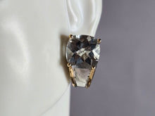 Load image into Gallery viewer, Womens Vintage Estate Sterling Silver &amp; 14k Gold CZ Earrings 12.0g #E7878