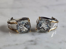 Load image into Gallery viewer, Womens Vintage Estate Sterling Silver &amp; 14k Gold CZ Earrings 12.0g #E7878