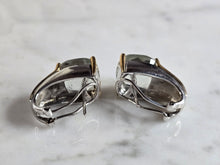 Load image into Gallery viewer, Womens Vintage Estate Sterling Silver &amp; 14k Gold CZ Earrings 12.0g #E7878