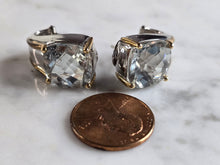Load image into Gallery viewer, Womens Vintage Estate Sterling Silver &amp; 14k Gold CZ Earrings 12.0g #E7878