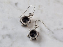Load image into Gallery viewer, Womens Vintage Estate Sterling Silver Natural Sapphire Earrings 7.4g E7882