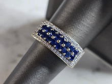 Load image into Gallery viewer, Womens Vintage Estate 18K Gold Diamond Sapphire Ring 10.8g E7896