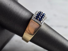 Load image into Gallery viewer, Womens Vintage Estate 18K Gold Diamond Sapphire Ring 10.8g E7896