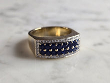 Load image into Gallery viewer, Womens Vintage Estate 18K Gold Diamond Sapphire Ring 10.8g E7896
