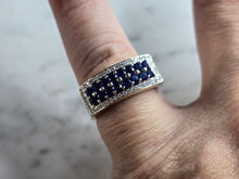 Load image into Gallery viewer, Womens Vintage Estate 18K Gold Diamond Sapphire Ring 10.8g E7896