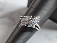 Load image into Gallery viewer, Womens Vintage Estate 14K White Gold Diamond Cluster Ring 3.5g #E7897