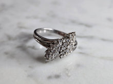 Load image into Gallery viewer, Womens Vintage Estate 14K White Gold Diamond Cluster Ring 3.5g #E7897