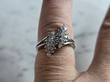 Load image into Gallery viewer, Womens Vintage Estate 14K White Gold Diamond Cluster Ring 3.5g #E7897