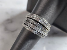 Load image into Gallery viewer, Womens Vintage Estate 18k White Gold Diamond Modernist Ring 10.2g  E7899