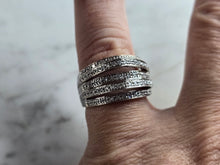 Load image into Gallery viewer, Womens Vintage Estate 18k White Gold Diamond Modernist Ring 10.2g  E7899