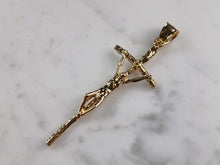 Load image into Gallery viewer, Womens Sterling Silver Gold Tone Religious Cross Pendant Necklace 5.1g E789