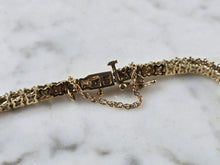 Load image into Gallery viewer, Womens Vintage Estate 14K Yellow Gold Diamond Tennis Bracelet 12.2g E7900