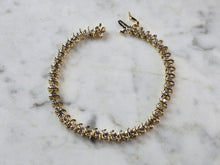 Load image into Gallery viewer, Womens Vintage Estate 14K Yellow Gold Diamond Tennis Bracelet 11.4g E7901