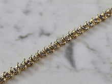 Load image into Gallery viewer, Womens Vintage Estate 14K Yellow Gold Diamond Tennis Bracelet 11.4g E7901