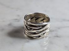 Load image into Gallery viewer, Womens Vintage Estate Sterling Silver Modernist Ring 10.2g E7902