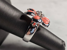Load image into Gallery viewer, Womens Estate Sterling Silver Coral Flower Ring 9.1g E7903