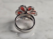 Load image into Gallery viewer, Womens Estate Sterling Silver Coral Flower Ring 9.1g E7903