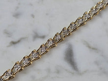Load image into Gallery viewer, Womens Vintage Estate 14K Yellow Gold Diamond Tennis Bracelet 5.2g E7906