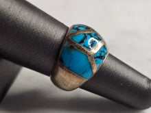Load image into Gallery viewer, Womens Vintage Estate Sterling Silver Modernist Turquoise Ring 9.1g E7911