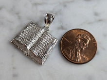 Load image into Gallery viewer, Sterling Silver Religious Holy Bible Pendant 2.7g E7915