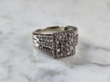 Load image into Gallery viewer, Womens Vintage Estate 10K White Gold Diamond Ring, 6.7g E7918