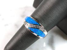 Load image into Gallery viewer, Womens Sterling Silver Modernist Blue Opal Ring 3.9g E791