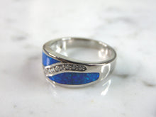 Load image into Gallery viewer, Womens Sterling Silver Modernist Blue Opal Ring 3.9g E791