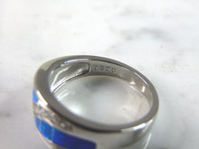 Load image into Gallery viewer, Womens Sterling Silver Modernist Blue Opal Ring 3.9g E791