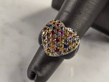 Load image into Gallery viewer, Womens Vintage Estate Sterling Silver Art Deco Style Heart Ring 8.6g E7923