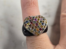 Load image into Gallery viewer, Womens Vintage Estate Sterling Silver Art Deco Style Heart Ring 8.6g E7923