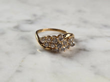 Load image into Gallery viewer, Womens Vintage Estate 14K Gold Diamond Cluster Ring 3.7g  #E7923