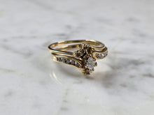Load image into Gallery viewer, Womens Vintage Estate 14K Gold Diamond Marquise Engagement Ring Set 5.2g E7925