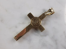 Load image into Gallery viewer, Womens Sterling Silver Gold Tone Religious Cross Pendant Necklace 7.0g E792