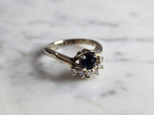Load image into Gallery viewer, Womens Vintage Estate 14k Yellow Gold Diamond Sapphire Ring 4.2g E7932