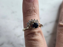 Load image into Gallery viewer, Womens Vintage Estate 14k Yellow Gold Diamond Sapphire Ring 4.2g E7932