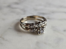 Load image into Gallery viewer, Womens Vintage Estate 14K White Gold Diamond Ring, 3.7g E7934