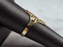 Load image into Gallery viewer, Womens 10K Yellow Gold Modernist Filigree Cross Ring 1.6g E7935