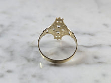 Load image into Gallery viewer, Womens 10K Yellow Gold Modernist Filigree Cross Ring 1.6g E7935