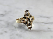 Load image into Gallery viewer, Womens 10K Yellow Gold Modernist Filigree Cross Ring 1.6g E7935
