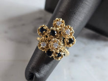 Load image into Gallery viewer, Womens Vintage Estate 14K Gold Sapphire &amp; Diamond Ring, 6.6g E7937